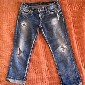 Silver AIKO Capri Jeans 30